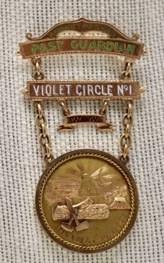 Antique 10k Yellow Gold Medal Margaret Macdonald Violet Circle No 1 Alis Volat