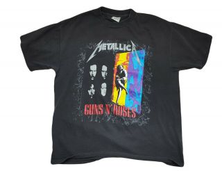 Vintage Metallica Guns N Roses 1992 Tour Shirt Xl Brockum