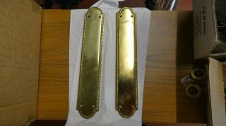 Salvaged Solid Brass Door Push Finger Plates Approx.  300mm X 55mm