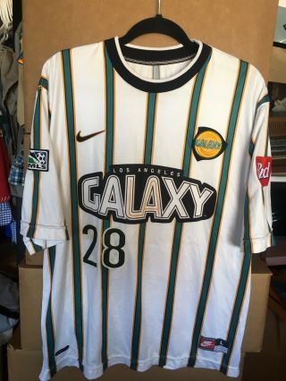 Vintage Nike Los Angeles Galaxy Player Issue Match Jersey Size L 28