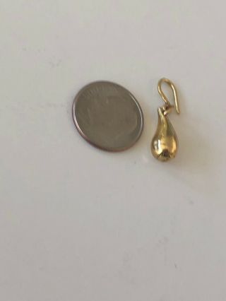 Single Tiffany & Co Elsa Peretti 18K Yellow Gold Teardrop Earring 3.  8 g No Scrap 2