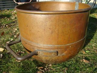 Large Vintage Copper Kettle Caramel Candy Corn Carnival Street Fair Cauldron Pot