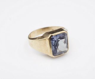 Mens Vintage 10k Yellow Gold Color Change Sapphire Ring Size 10 RG1843 5