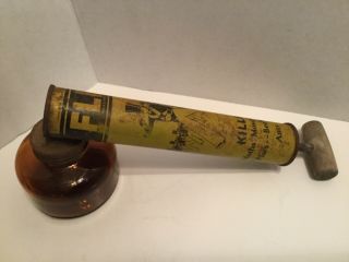 Vintage Flit Yellow Sprayer Stanco Inc.  Bayway Nj Amber Anchor Hocking Glass