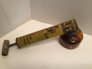 Vintage Flit Yellow Sprayer Stanco Inc.  Bayway NJ Amber Anchor Hocking Glass 3