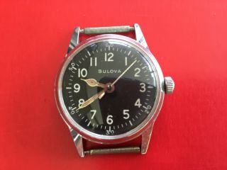 Vintage 1950s Bulova Military Watch Sub Second With Military Band