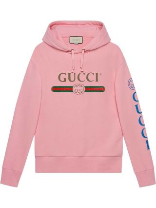 Gucci Logo Vintage Hoddie Sweartshirt Pink Size Xs S M L