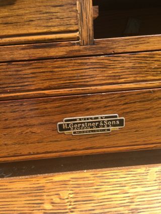Vintage Oak Gerstner 41A 7 Drawer Machinist Tool Chest With key 2