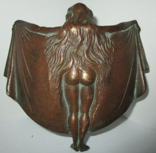Antique Bronze Art Deco Woman Tray Risque 3
