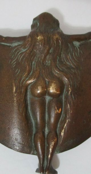 Antique Bronze Art Deco Woman Tray Risque 4
