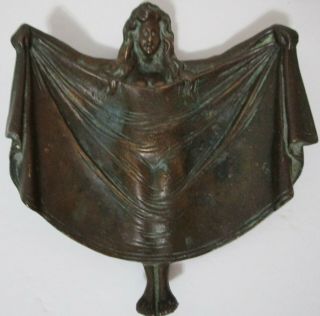 Antique Bronze Art Deco Woman Tray Risque 5