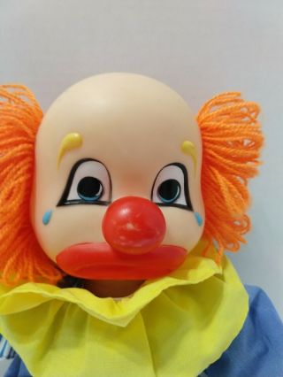 Vintage Dakin Doll Circus Clown Happy Sad Face Happy Teary Eyed Doll 13 " 1982