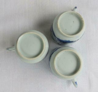 3 CHINESE EXPORT CANTON BLUE & WHITE PORCELAIN DEMITASSE CUPS 4