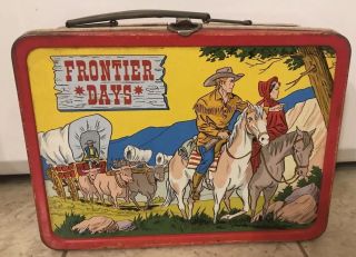 Vintage Rare 1957 Frontier Days Pony Express Metal Lunchbox Ohio Art