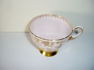 Pink Tuscan Rose Gold 3 Pc Coffee Cup Saucer Dessert Plate Vintage 6