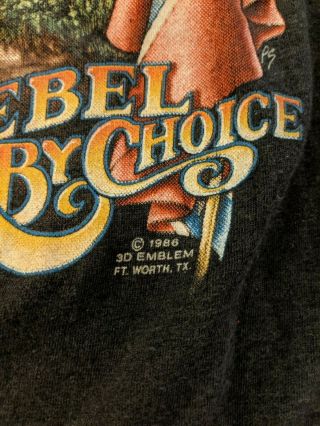 Vintage 1986 American By Birth Rebel By Choice T - Shirt Martinsville VA Biker 3
