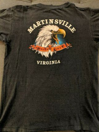 Vintage 1986 American By Birth Rebel By Choice T - Shirt Martinsville VA Biker 4