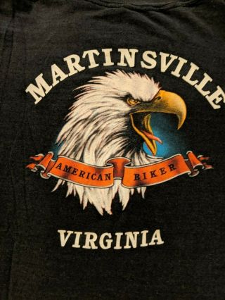 Vintage 1986 American By Birth Rebel By Choice T - Shirt Martinsville VA Biker 5
