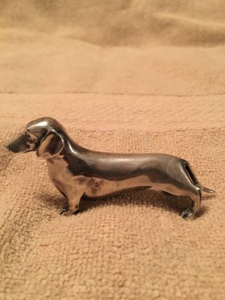 Vintage S Kirk & Son Sterling Silver Dachshund Dog Figurine 105 Grams