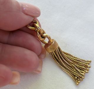 Antique Victorian Solid 18k Yellow Gold Large Heavy Tassel Pendant 11.  2 Grams