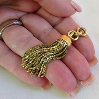 ANTIQUE VICTORIAN SOLID 18K YELLOW GOLD LARGE HEAVY TASSEL PENDANT 11.  2 GRAMS 3