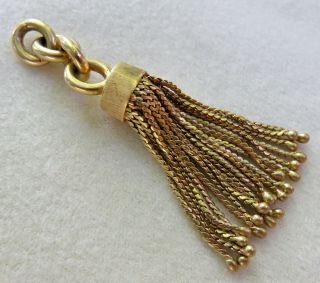 ANTIQUE VICTORIAN SOLID 18K YELLOW GOLD LARGE HEAVY TASSEL PENDANT 11.  2 GRAMS 4