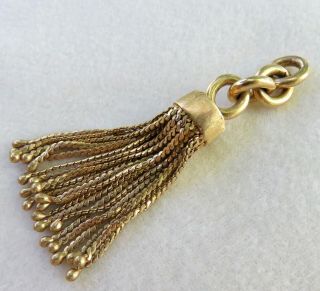 ANTIQUE VICTORIAN SOLID 18K YELLOW GOLD LARGE HEAVY TASSEL PENDANT 11.  2 GRAMS 5