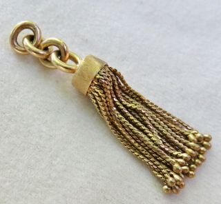 ANTIQUE VICTORIAN SOLID 18K YELLOW GOLD LARGE HEAVY TASSEL PENDANT 11.  2 GRAMS 6