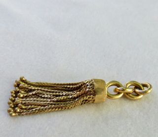 ANTIQUE VICTORIAN SOLID 18K YELLOW GOLD LARGE HEAVY TASSEL PENDANT 11.  2 GRAMS 7