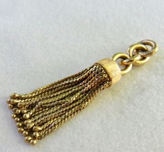 ANTIQUE VICTORIAN SOLID 18K YELLOW GOLD LARGE HEAVY TASSEL PENDANT 11.  2 GRAMS 8