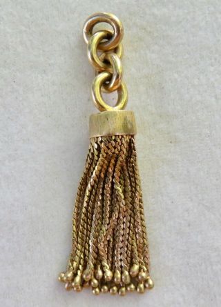 ANTIQUE VICTORIAN SOLID 18K YELLOW GOLD LARGE HEAVY TASSEL PENDANT 11.  2 GRAMS 9