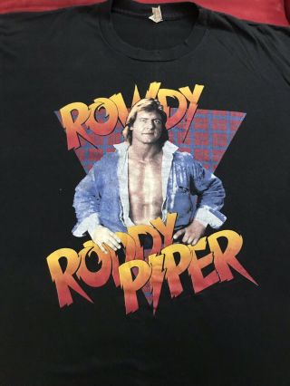 Vintage Wwf Rowdy Roddy Piper Shirt Hot Rod Wwe Aew