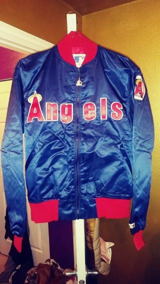 Vintage California Angels Throwback Satin Starter Jacket Large Nwot