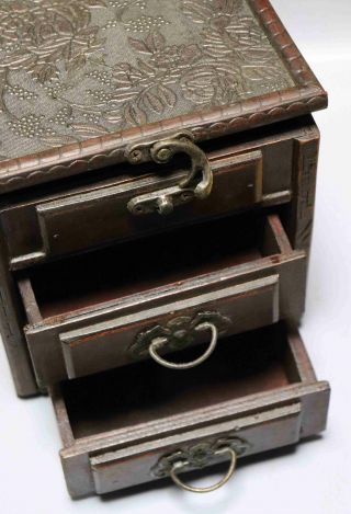 Collect Qianlong Antique Boxwood Hand Carve Delicate Noble Girl Mirror Jewel Box 4