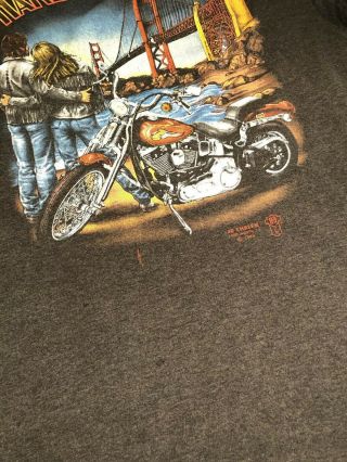Vintage 1989 Harley Davidson (L) 3D EMBLEM shirt Golden Gate LILLY HD 5
