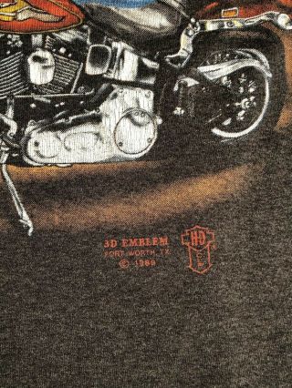 Vintage 1989 Harley Davidson (L) 3D EMBLEM shirt Golden Gate LILLY HD 7