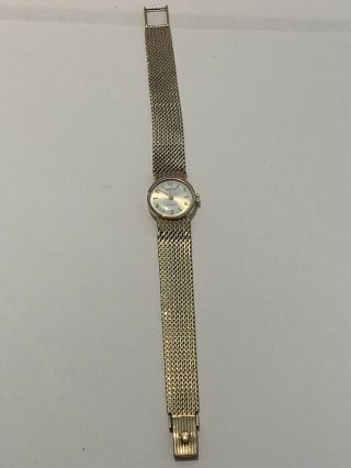 Vintage Ladies Solid 9ct Gold Watch & Strap Rolex 28g Precision 1401 Swiss