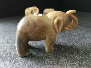 Set of 3 Chinese Carved Stone Elephants 5