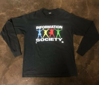 Vintage Information Society Tommy Boy Records Screen Stars Best Long Sleeve T Xl