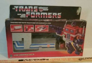 1984 Vintage G1 Transformers Autobot Optimus Prime Authentic Parts Decals Box,