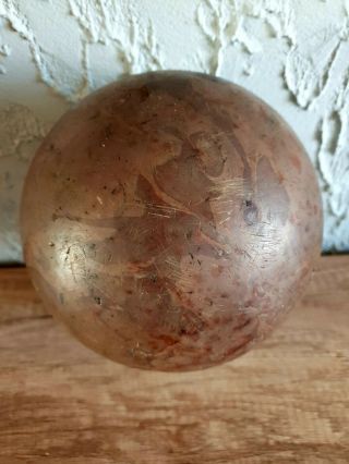 Antique Vintage Old Amber Bakelite Catalin Ball Dice Rod Block Brown Veined 3265