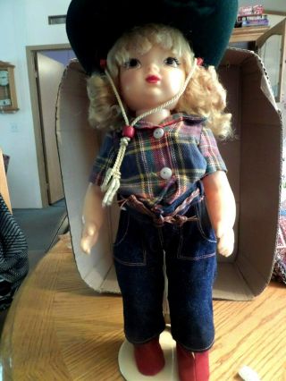 Vintage 16 " Terri Lee Doll In Cowgirl Outfit With Booklet