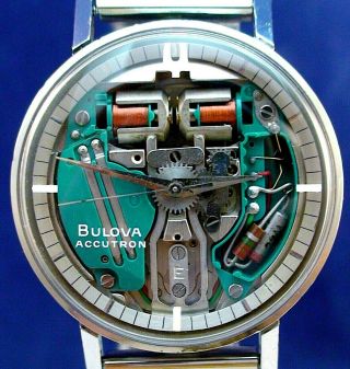 Bulova Accutron 214 Spaceview Chapter Ring Stainless Watch With Band 1964