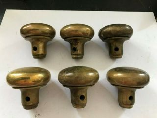 6 Salvage Antique Arts Craft Deco Victorian Brass Door Knobs For Plate Hardware