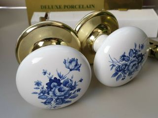 Carlisle Brass Saxony Porcelain Passage Set Door Knobs Handles