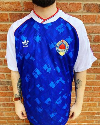 Very rare Vintage 80s Yugoslavia Adidas home shirt,  jersey 1991 - 1992 X - Large 2