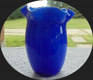 VINTAGE COBALT BLUE MARY GREGORY 5 3/4 