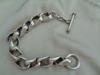 Mexico Heavy Sterling Chain Link Bracelet 82 Grams L - 7.  5 "