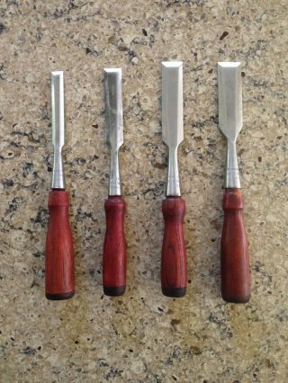 Vintage Stanley 750 Chisel Set Of 4