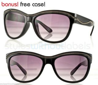 Cat Eye Style Sunglasses Vintage Gloss Black Smoke Lens 50s 80s Oversized